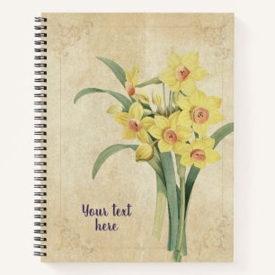 Carnet Narcisse Tazetta jaune vintage