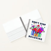 Carnet N'arrêtez pas de croire Père Noël avec des cadeaux (Intérieur)