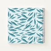 Carnet Narval en motif d'océan bleu (Dos)