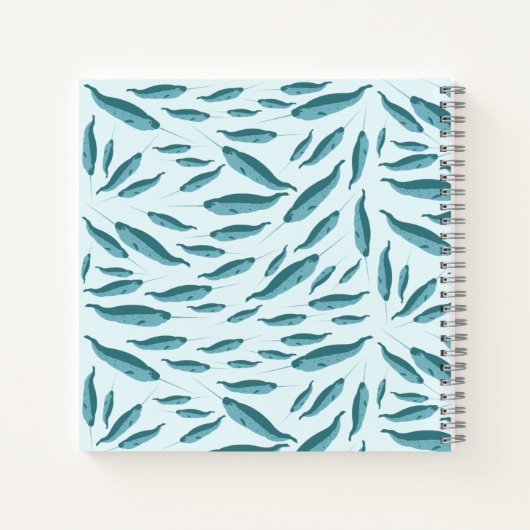 Carnet Narwhal dans le Motif de l'océan bleu (Dos)