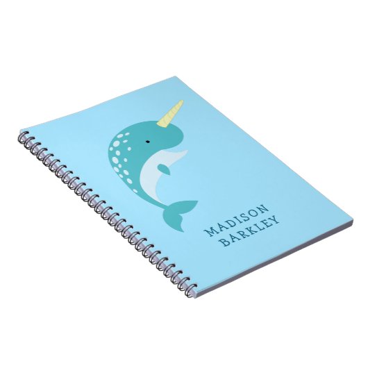 Carnet Narwhal Kid's mignonne Whale (Côté Droit)
