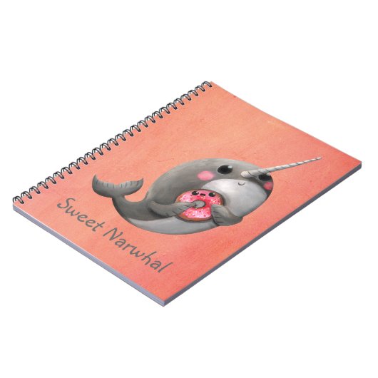 Carnet Narwhal timide avec le beignet (Côté gauche)