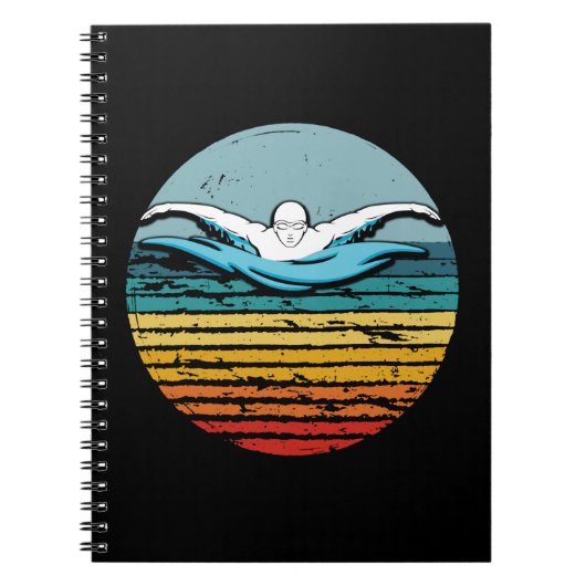 Carnet Natation Rétro Circle Vintage 80s Swim (Devant)