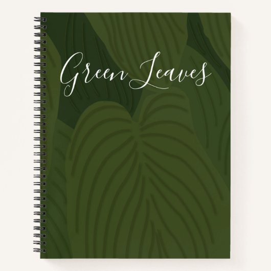 Carnet Nature botanique Feuille verte personnalisée (Devant)