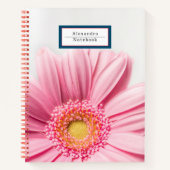 Carnet Nature et fleurs mignonnes Monogramme l Rose (Devant)