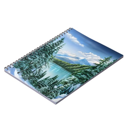 Carnet Nature Hiver Sky Mountain Lac Pine Trees (Côté gauche)