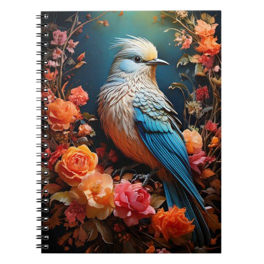 Carnet Nature lunaire Oiseau bleu (Devant)