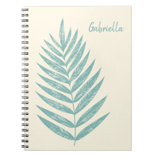 Carnet Nature Minimaliste Ligne Botanique Turquoise Perso