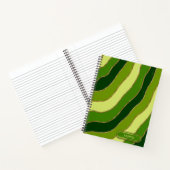 Carnet Nature moderne Vert Jaune Tons Wavy Stripes Chic (Intérieur)
