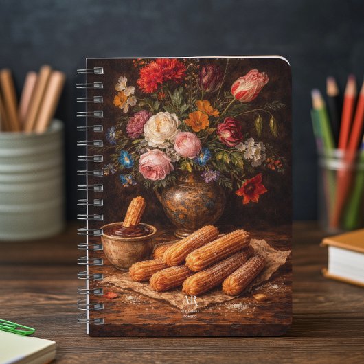 Carnet Nature morte de churros floraux | Monogramme