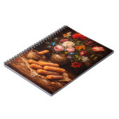 Carnet Nature morte de churros floraux | Monogramme (Côté gauche)