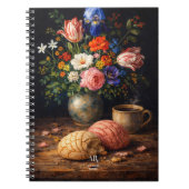 Carnet Nature morte de concha florale | Monogramme (Devant)