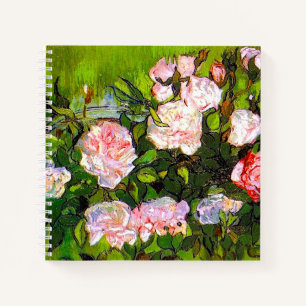 Carnet Nature morte de Van Gogh avec des roses roses