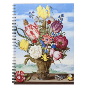 Carnet Nature morte florale de l'Âge d'or néerlandais vin