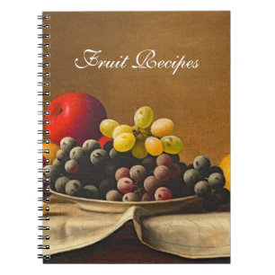 Carnet Nature morte, pommes, raisins, recettes de fruits
