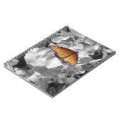 Carnet Nature Orange Monarque Papillon Photo Black White (Côté gauche)