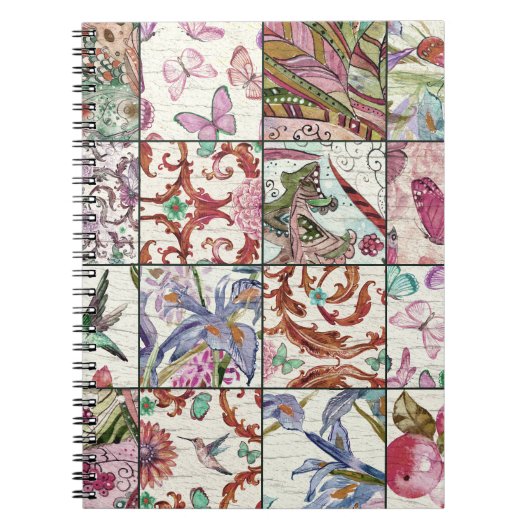 Carnet Nature Patchwork : Chic Arrière - plan sans coutur (Devant)