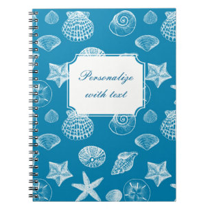 Carnet Nautical Beach Shells Aqua White