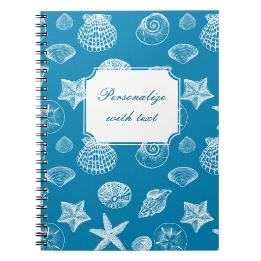 Carnet Nautical Beach Shells Aqua White (Devant)