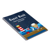 Carnet Nautical Boy Monkey Red Baby Shower Guest Book (Côté Droit)
