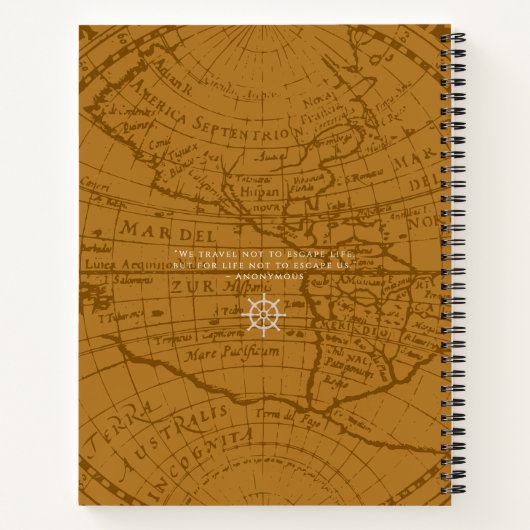 Carnet Nautical Rope Monogram Map Brown (Dos)