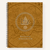 Carnet Nautical Rope Monogram Map Brown (Devant)