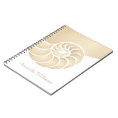 Carnet Nautilus Beige Coque Personnalisé Nautique (Côté gauche)