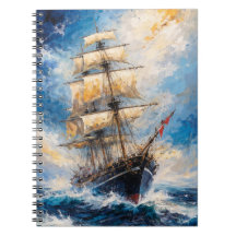 Navire majestueux en mer – Impressionniste nautiqu