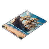 Carnet Navire pirate de plage tropicale (Côté gauche)
