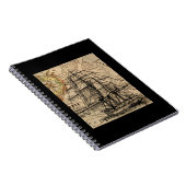 Carnet Navire Vintage Et Carte (Côté Droit)