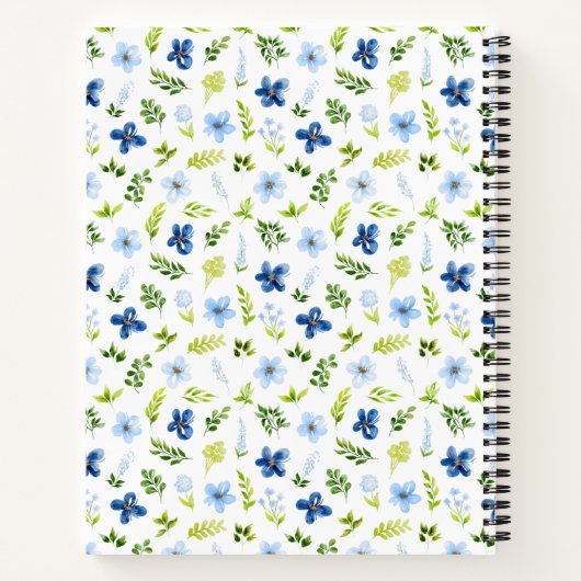 Carnet Navy and Baby Blue Floral Baby Shower Guest Book (Dos)