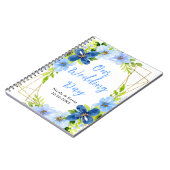 Carnet Navy and Baby Blue Floral Wedding Planner (Côté gauche)