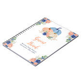 Carnet Navy Blue and Blush Floral Pumpkins Baby Shower (Côté gauche)