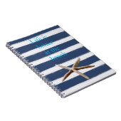 Carnet Navy Blue and White Stripes Starfish (Côté Droit)