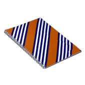 Carnet Navy blue and white stripes with burnt orange (Côté Droit)