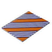 Carnet Navy blue and white stripes with burnt orange (Côté gauche)