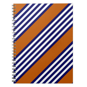 Carnet Navy blue and white stripes with burnt orange