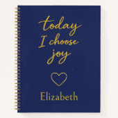 Carnet Navy Blue et Or Today I Choose Joy  (Devant)