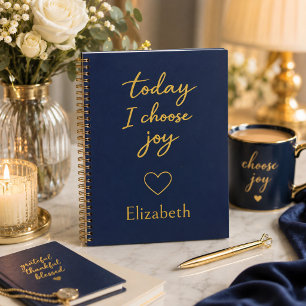 Carnet Navy Blue et Or Today I Choose Joy