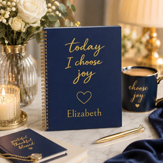 Carnet Navy Blue et Or Today I Choose Joy 