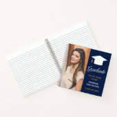 Carnet Navy Blue Graduation Party Photo Autograph Invité (Intérieur)
