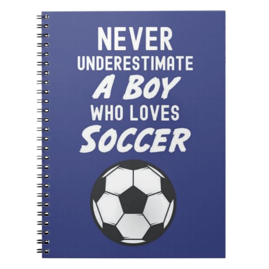 Carnet Navy Blue Soccer Cadeaux Pour Garçons Joueur D'Équ (Devant)