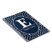 Carnet Navy Blue Trellis Monogram Personalized Custom (Côté Droit)