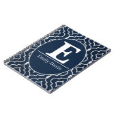 Carnet Navy Blue Trellis Monogram Personalized Custom (Côté gauche)
