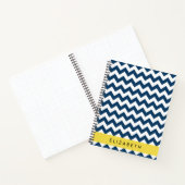 Carnet Navy Blue Zigzag, Navy Blue Chevron, Votre nom (Intérieur)