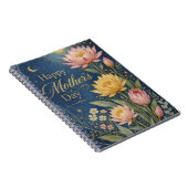 Carnet Navy céleste Lotus botanique Or (Côté Droit)