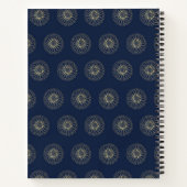 Carnet Navy | Golden Zinnia Flower Medallions (Dos)