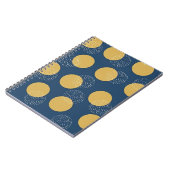Carnet Navy moderne et pois dorés (Côté gauche)