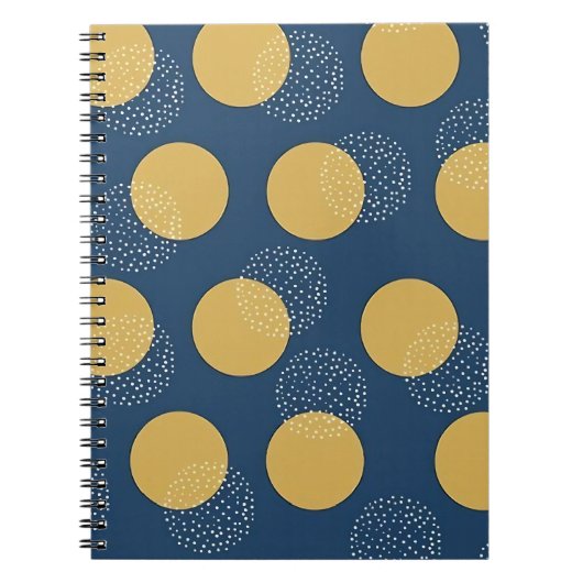Carnet Navy moderne et pois dorés (Devant)