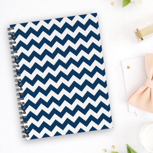 Carnet Navy Zigzag, Navy Chevron, Motif géométrique